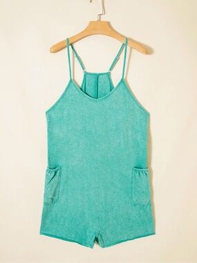 Turquoise Terry Cloth Romper